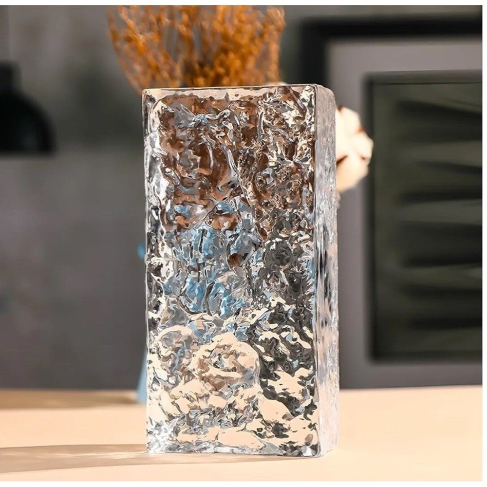 Modern Textured Glass Decor Glass Blocks Transparent Ice Crystal Textural Glass - Picture 2 of 13